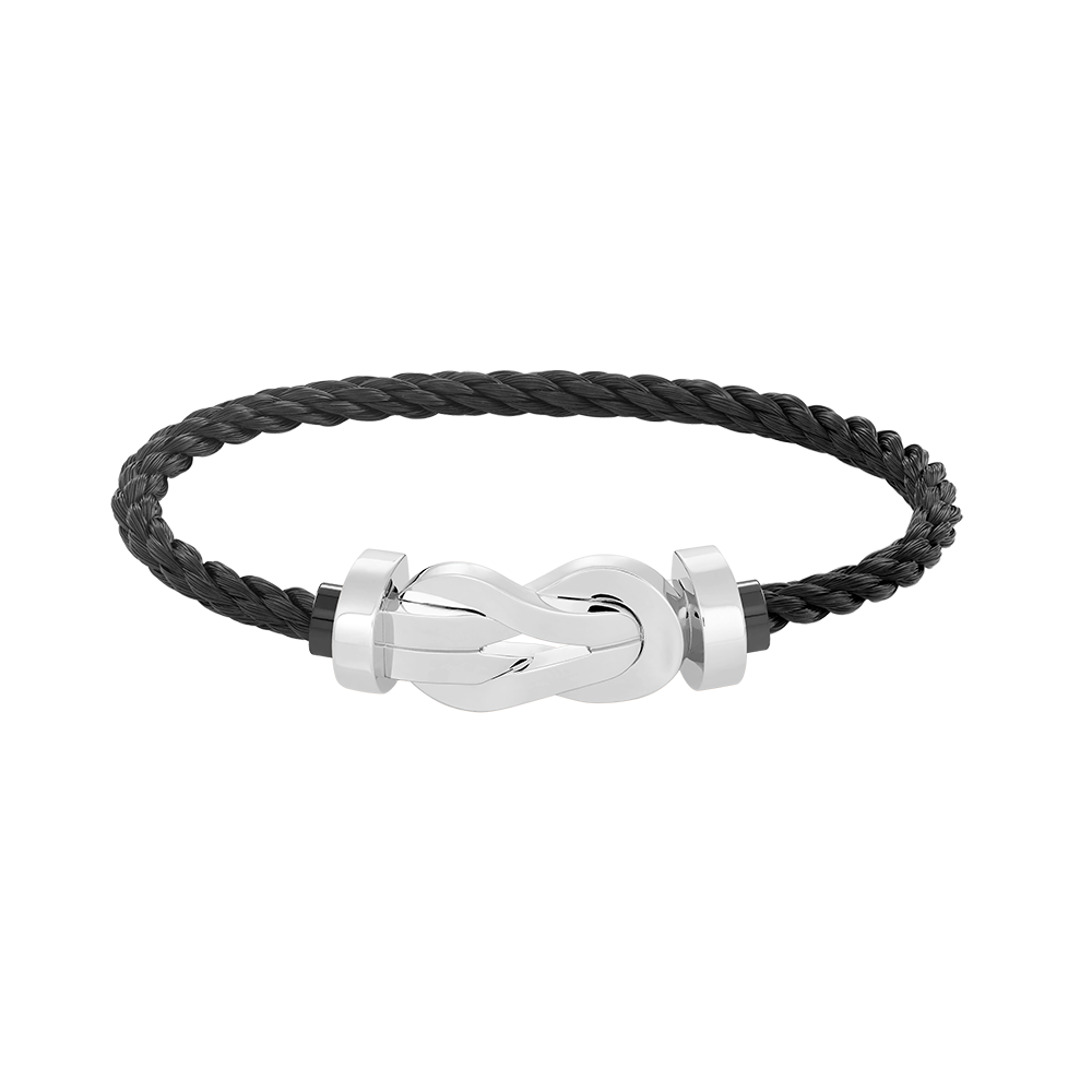 TimiCHANCE LARGE 8 FIGURE BUCKLE NO DIAMOND BRACELET SILVER