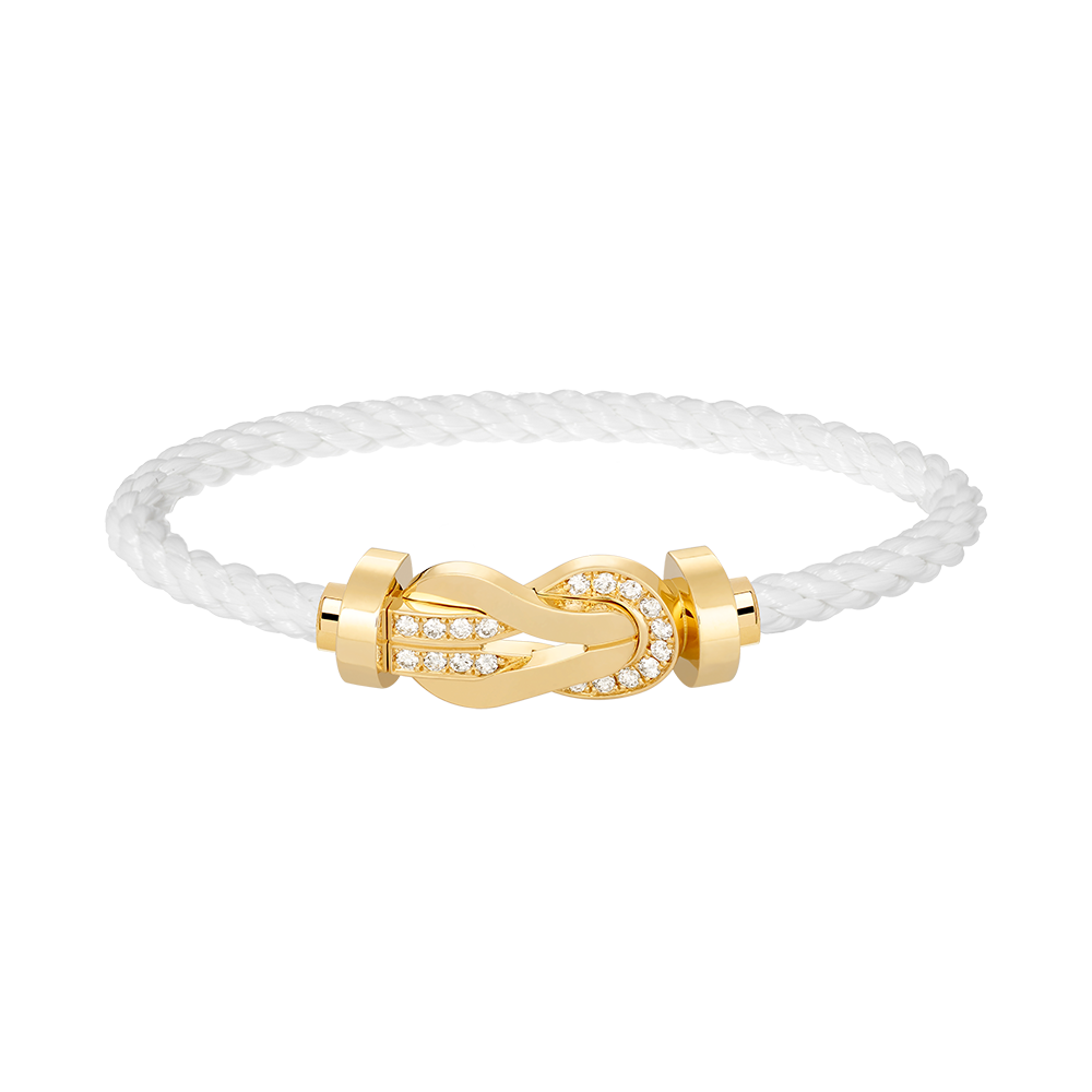 TimiCHANCE LARGE 8 FIGURE BUCKLE HALF DIAMOND BRACELET GOLD