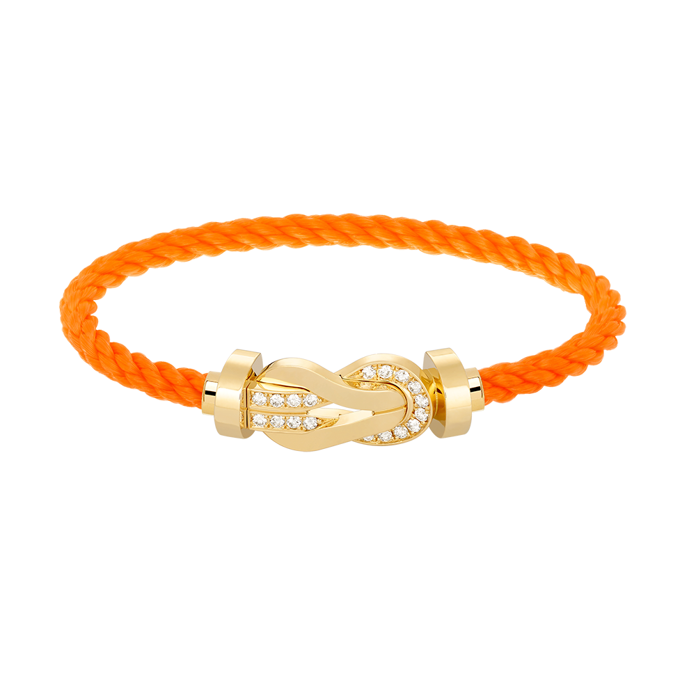 TimiCHANCE LARGE 8 FIGURE BUCKLE HALF DIAMOND BRACELET GOLD