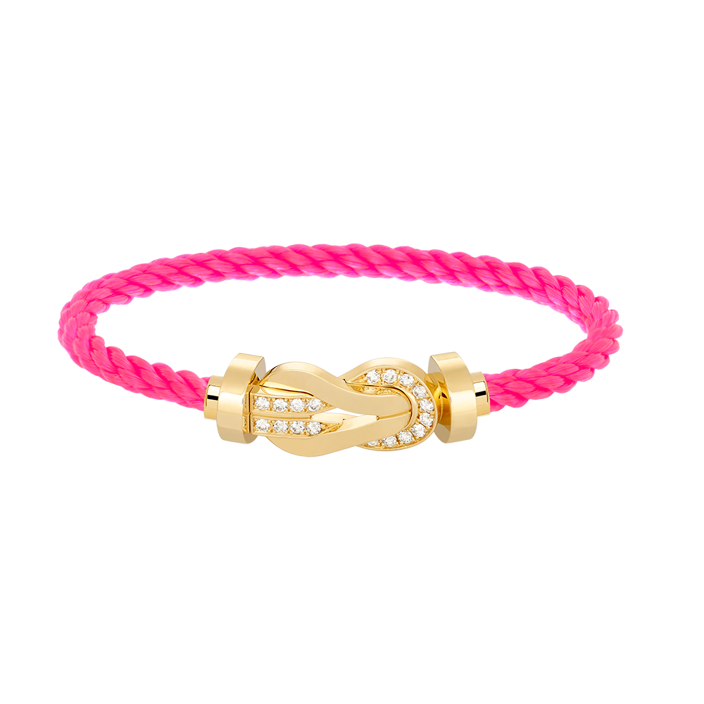 TimiCHANCE LARGE 8 FIGURE BUCKLE HALF DIAMOND BRACELET GOLD