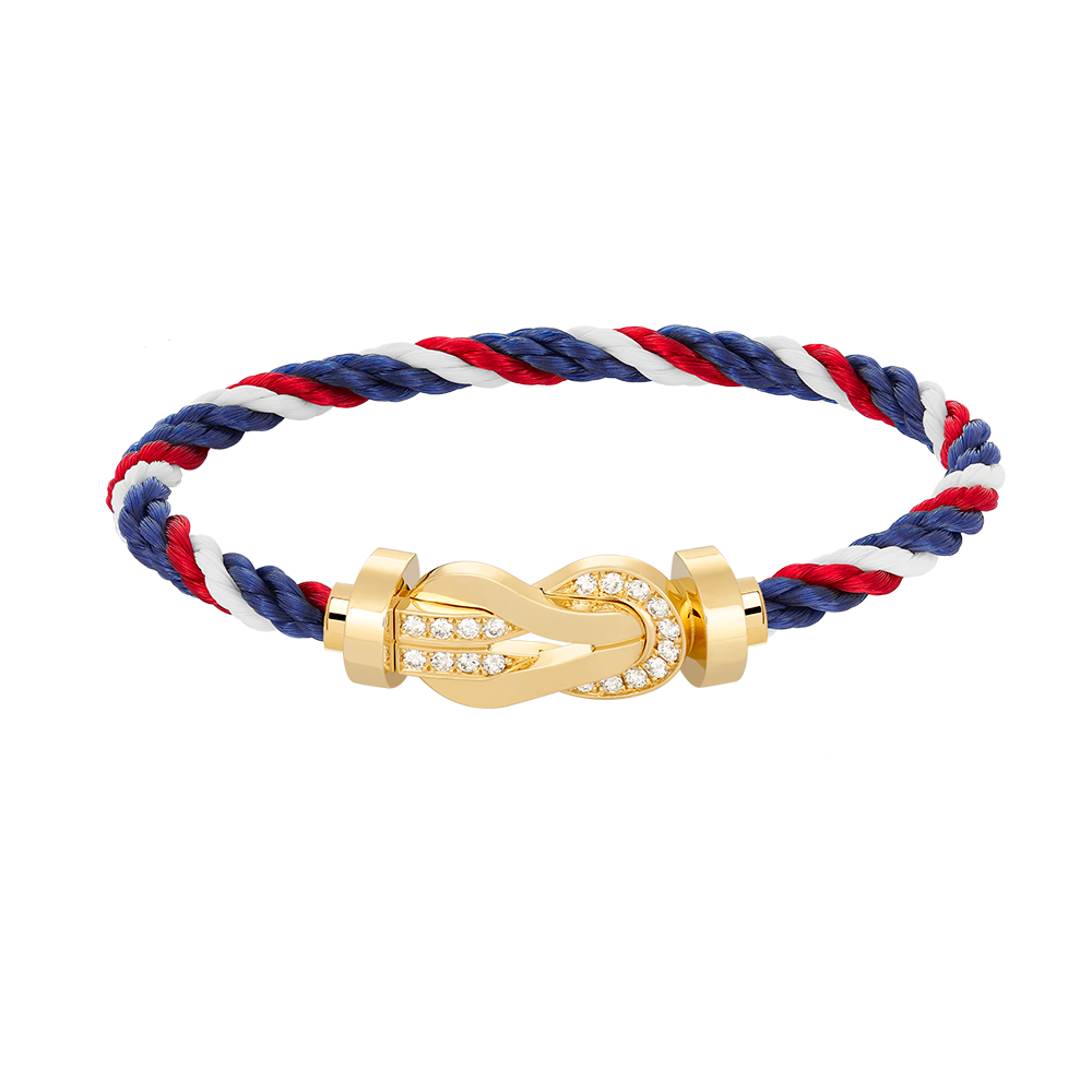 TimiCHANCE LARGE 8 FIGURE BUCKLE HALF DIAMOND BRACELET GOLD
