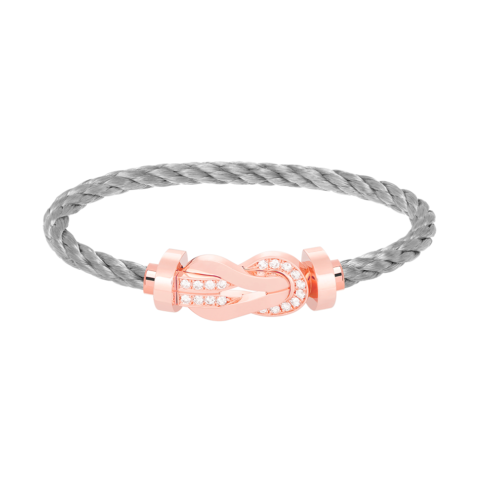 TimiCHANCE LARGE 8 FIGURE BUCKLE HALF DIAMOND BRACELET ROSE GOLD