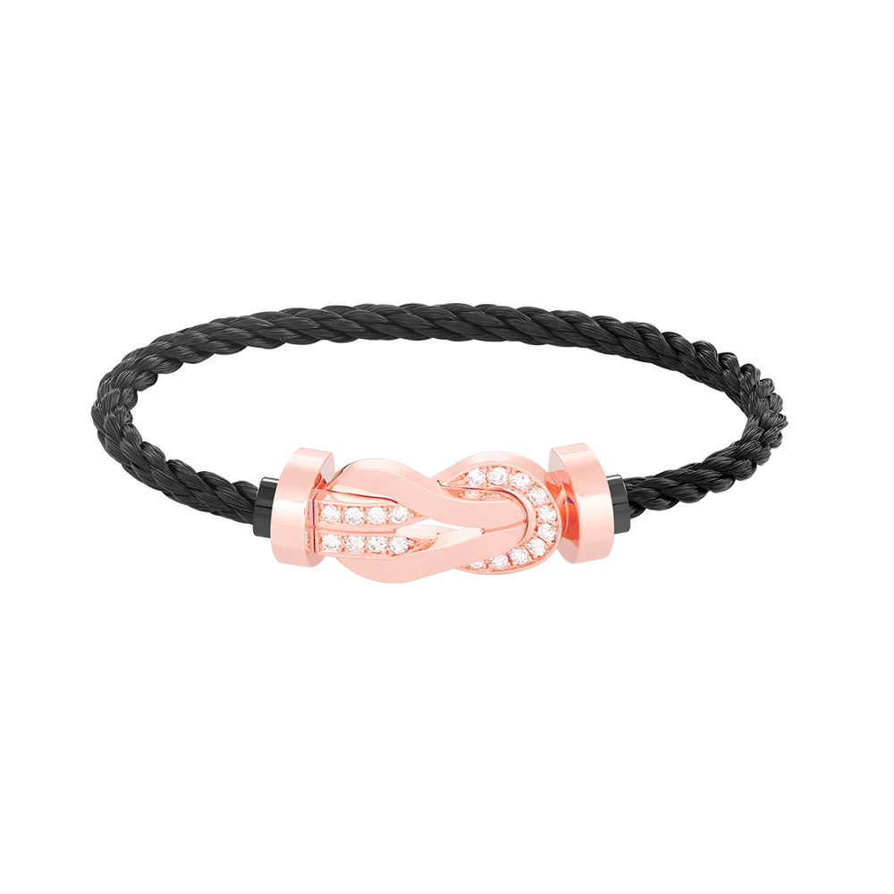 TimiCHANCE LARGE 8 FIGURE BUCKLE HALF DIAMOND BRACELET ROSE GOLD