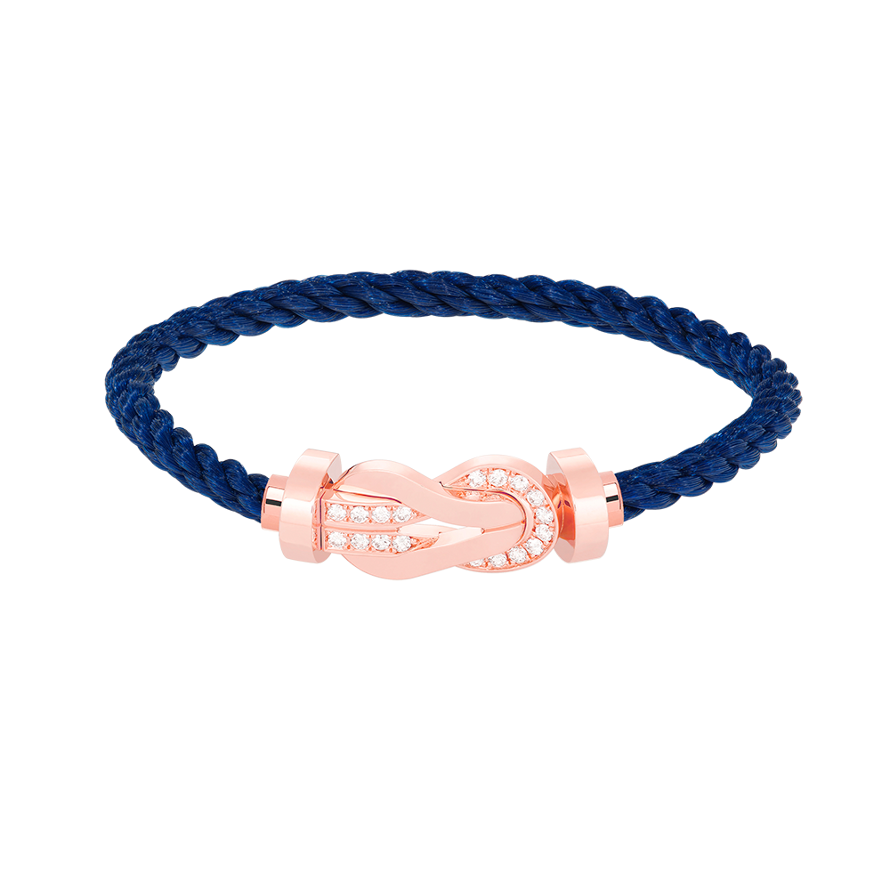 TimiCHANCE LARGE 8 FIGURE BUCKLE HALF DIAMOND BRACELET ROSE GOLD