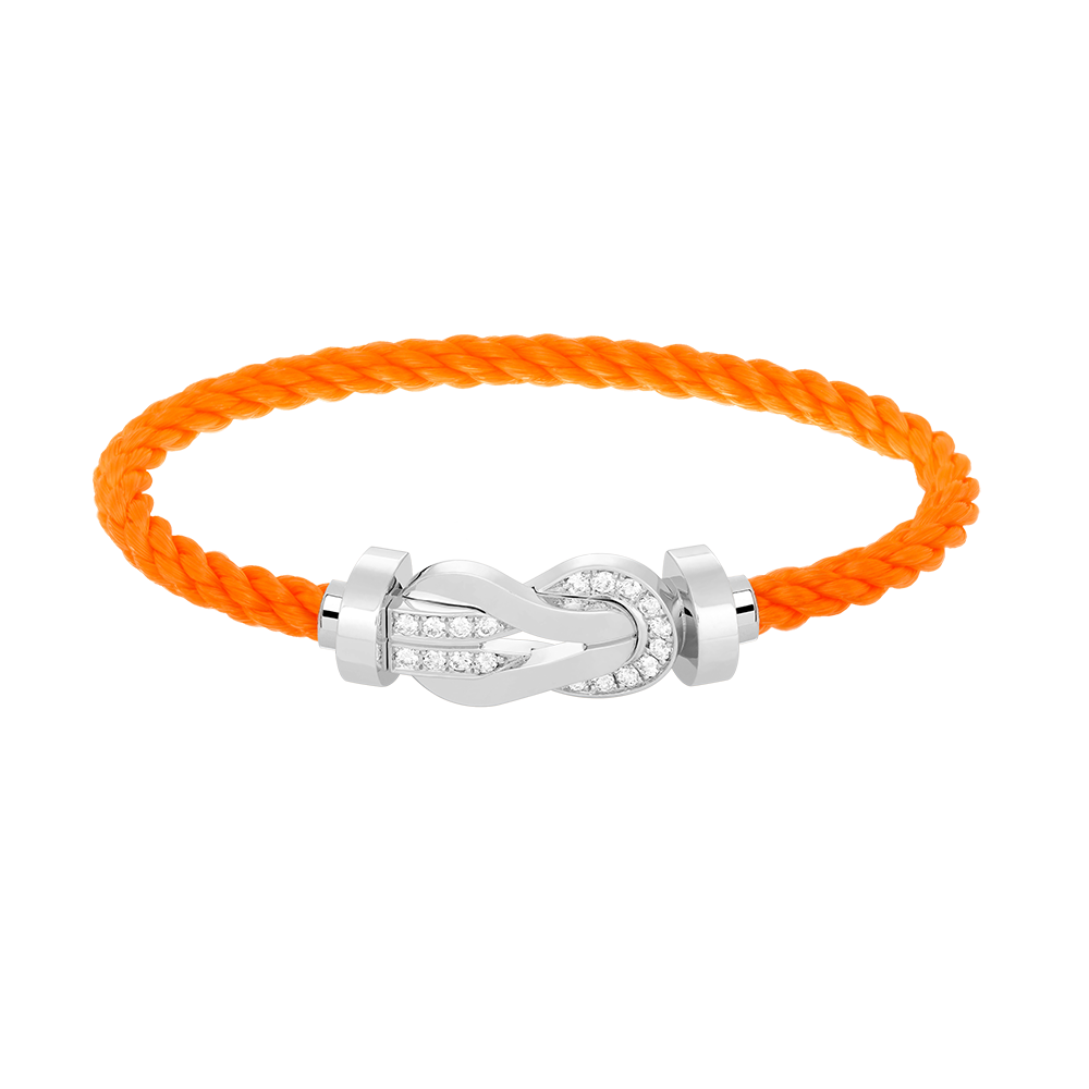 TimiCHANCE LARGE 8 FIGURE BUCKLE HALF DIAMOND BRACELET SILVER
