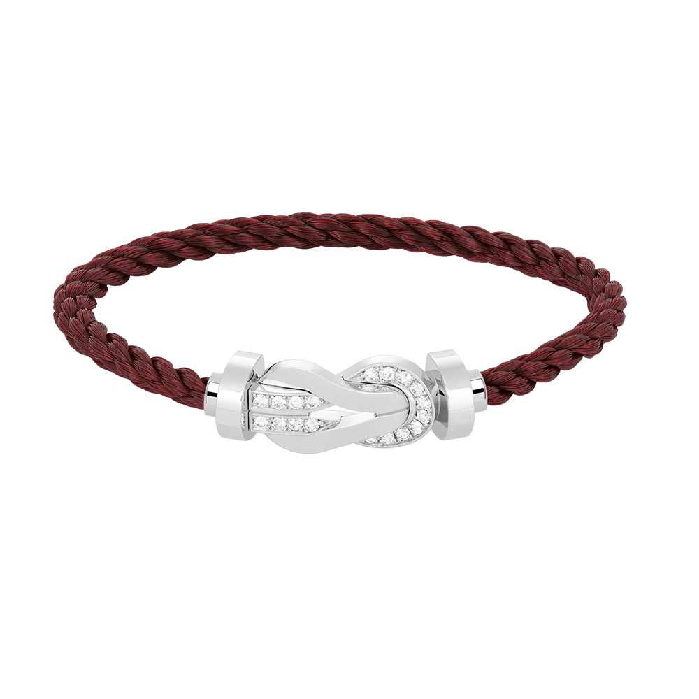 TimiCHANCE LARGE 8 FIGURE BUCKLE HALF DIAMOND BRACELET SILVER