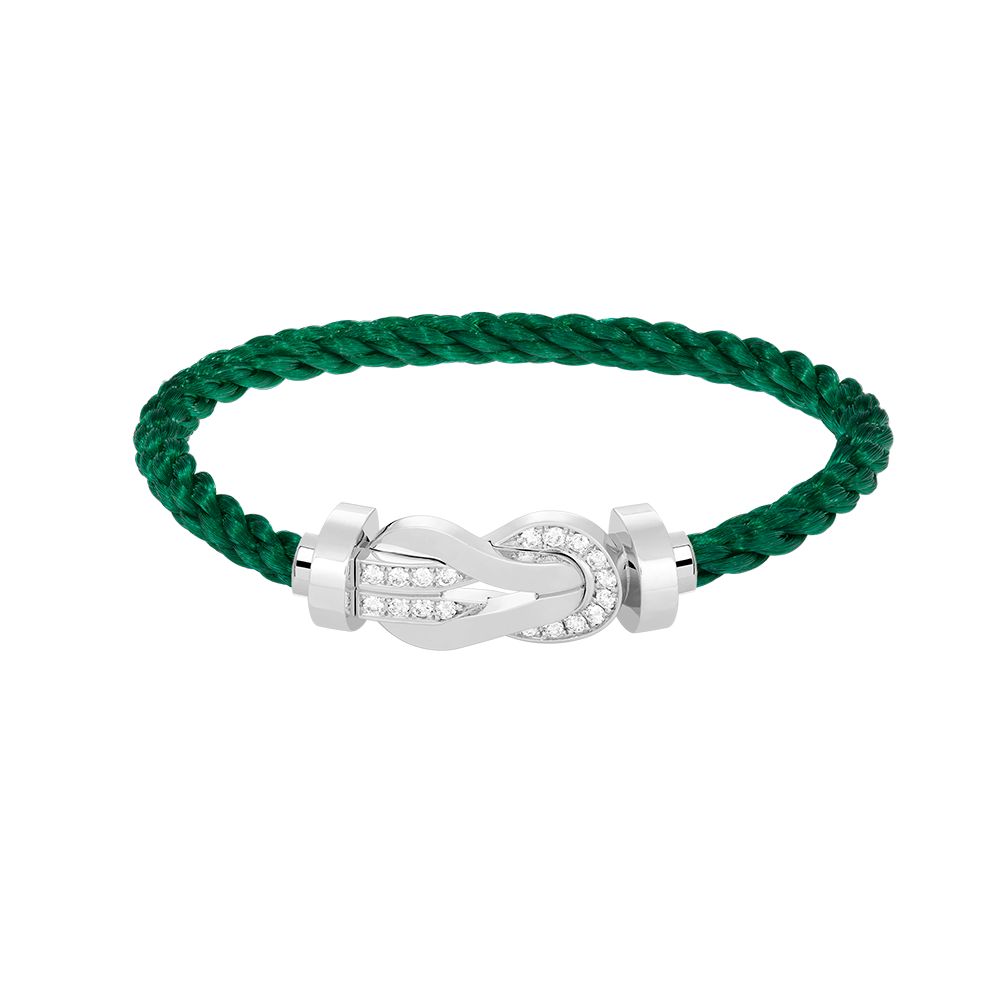 TimiCHANCE LARGE 8 FIGURE BUCKLE HALF DIAMOND BRACELET SILVER
