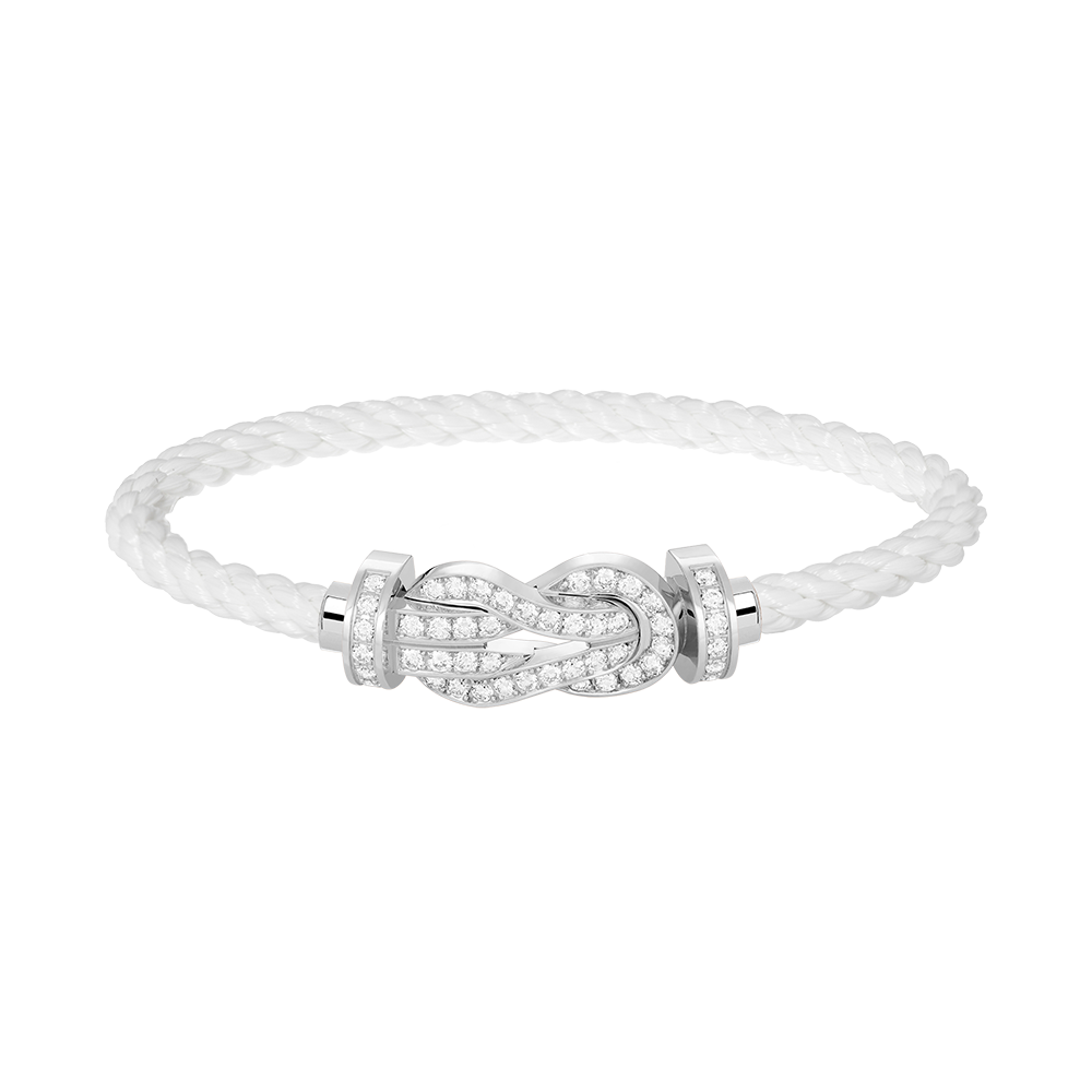 TimiCHANCE LARGE 8 FIGURE BUCKLE FULL DIAMOND BRACELET SILVER