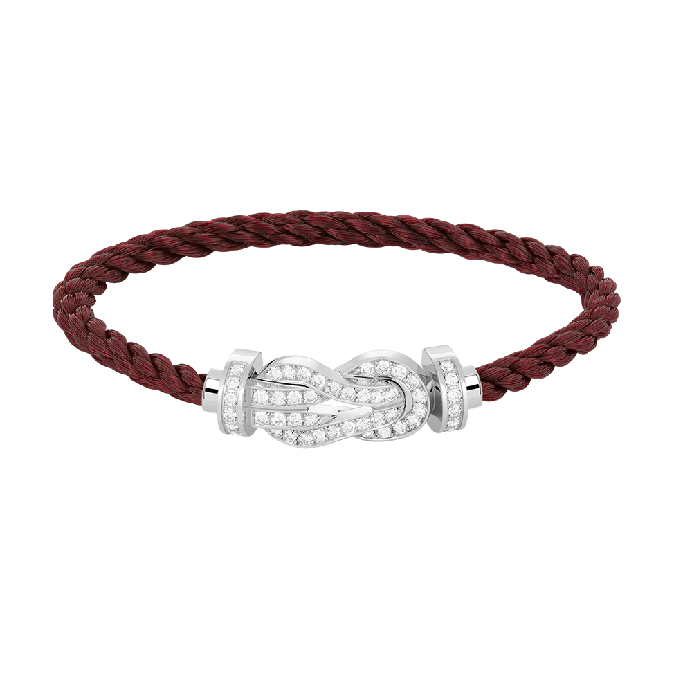 TimiCHANCE LARGE 8 FIGURE BUCKLE FULL DIAMOND BRACELET SILVER