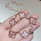 [Timi]New CLOVER 5 MOTIF ROCK CRYSTAL BRACELET