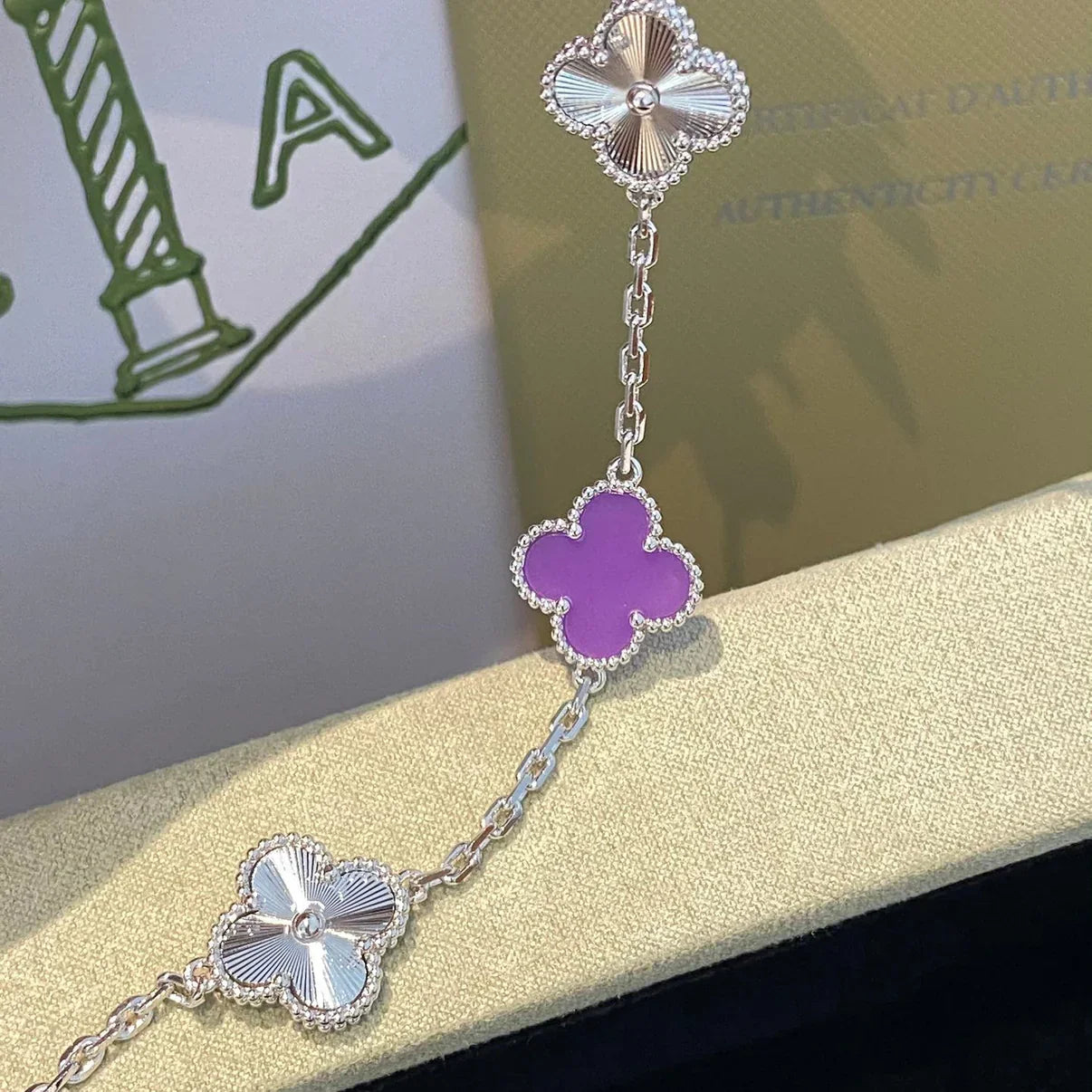 [Timi]New  CLOVER 5 MOTIF VIOLET BRACELET COLLECTION