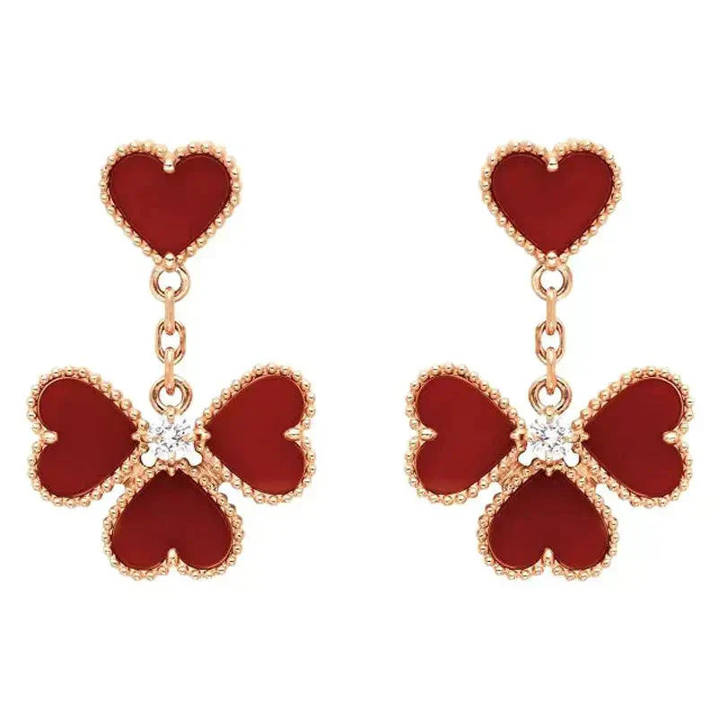 TimiSWEET CLOVER CARNELIAN EARRINGS