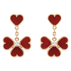 TimiSWEET CLOVER CARNELIAN EARRINGS