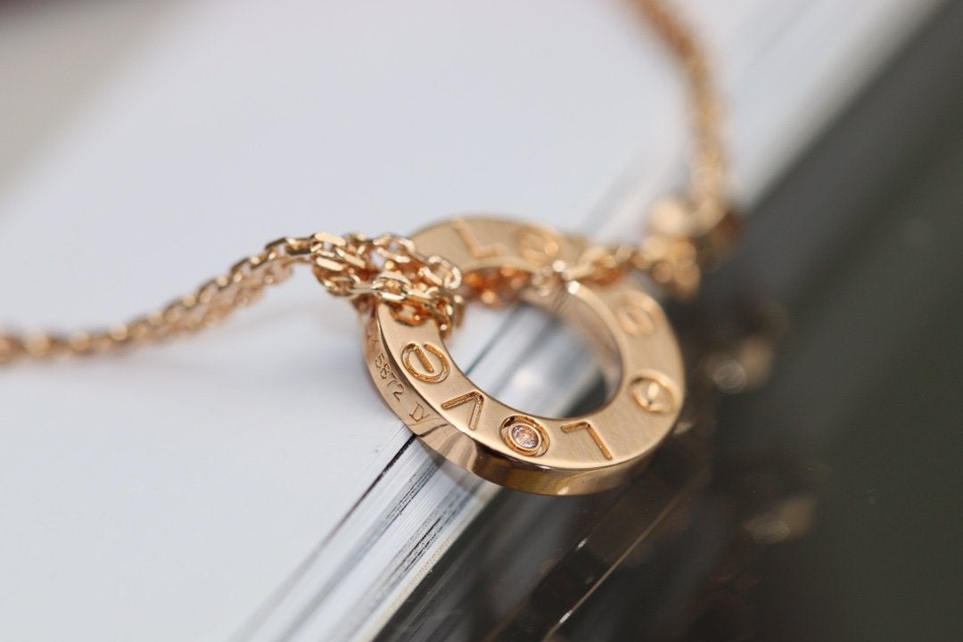 TimiLOVE NECKLACE ADJUSTABLE ROSE GOLD 2 DIAMOND