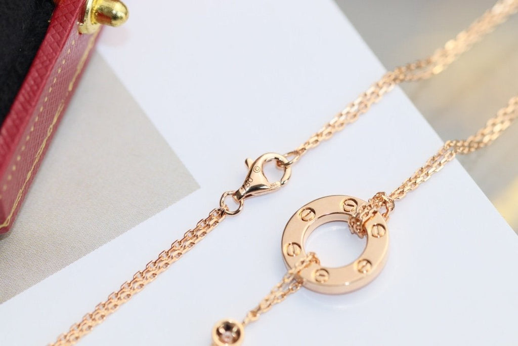TimiLOVE NECKLACE ADJUSTABLE ROSE GOLD 2 DIAMOND