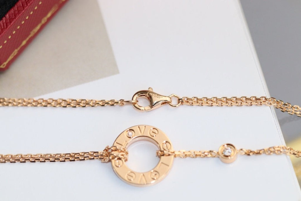 TimiLOVE NECKLACE ADJUSTABLE ROSE GOLD 2 DIAMOND