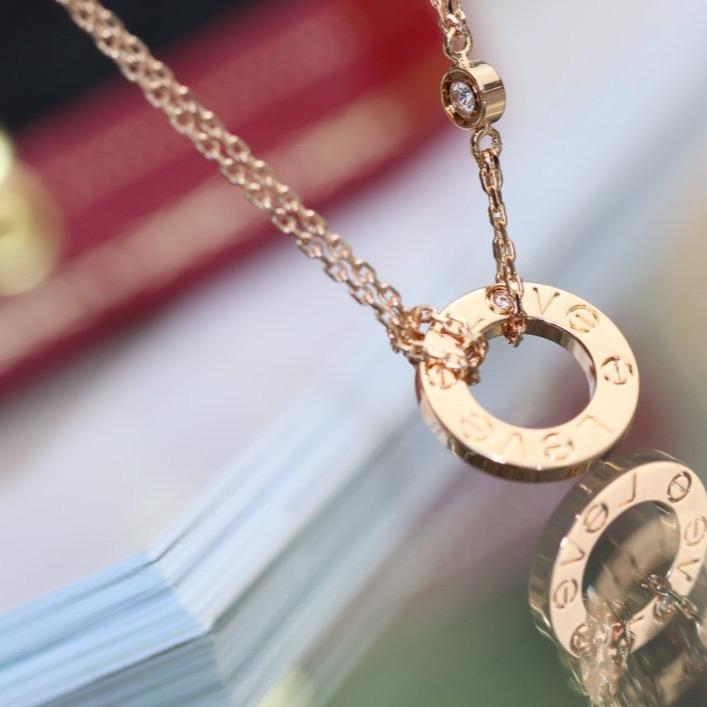 TimiLOVE NECKLACE ADJUSTABLE ROSE GOLD 2 DIAMOND