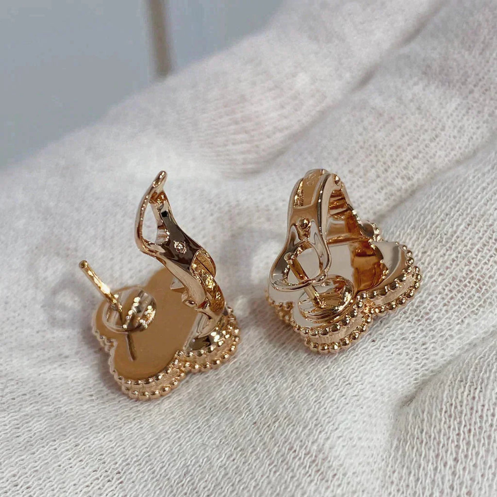 TimiCLOVER MEDIUM 1 MOTIFS CARNELIAN  DIAMOND earrings