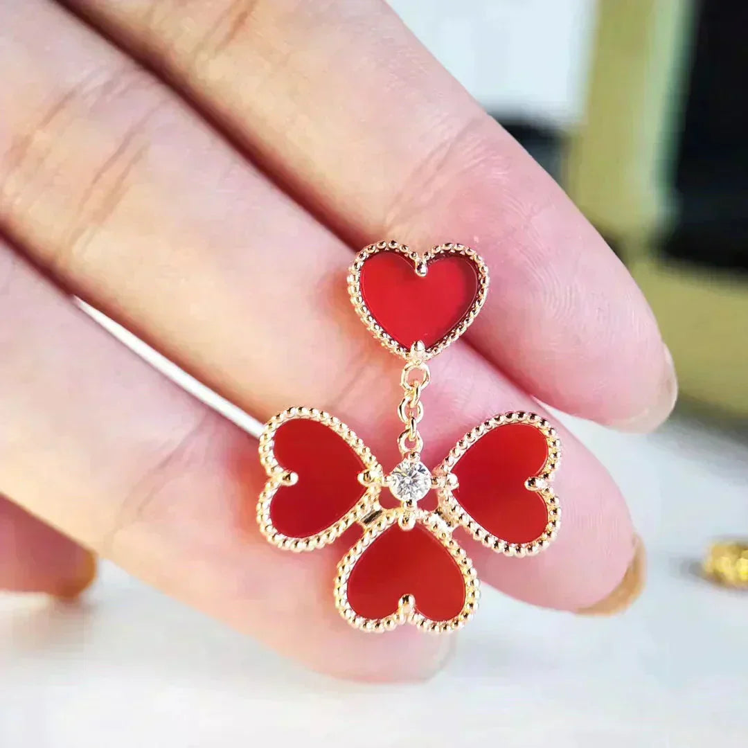 TimiSWEET CLOVER CARNELIAN EARRINGS