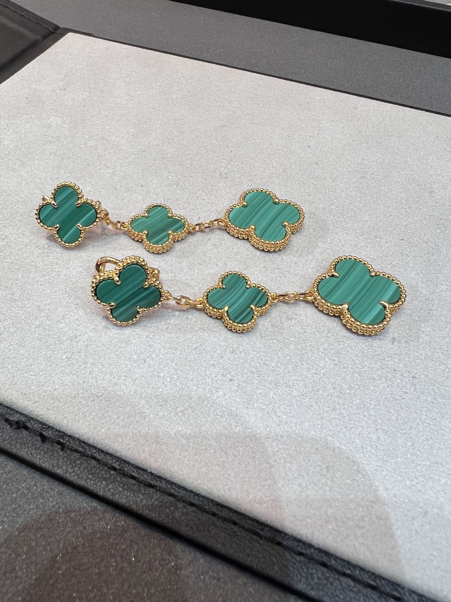 TimiCLOVER MALACHITE 3 MOTIFS GOLD