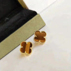 TimiCLOVER MEDIUM 1 MOTIFS TIGER EYE EARRINGS