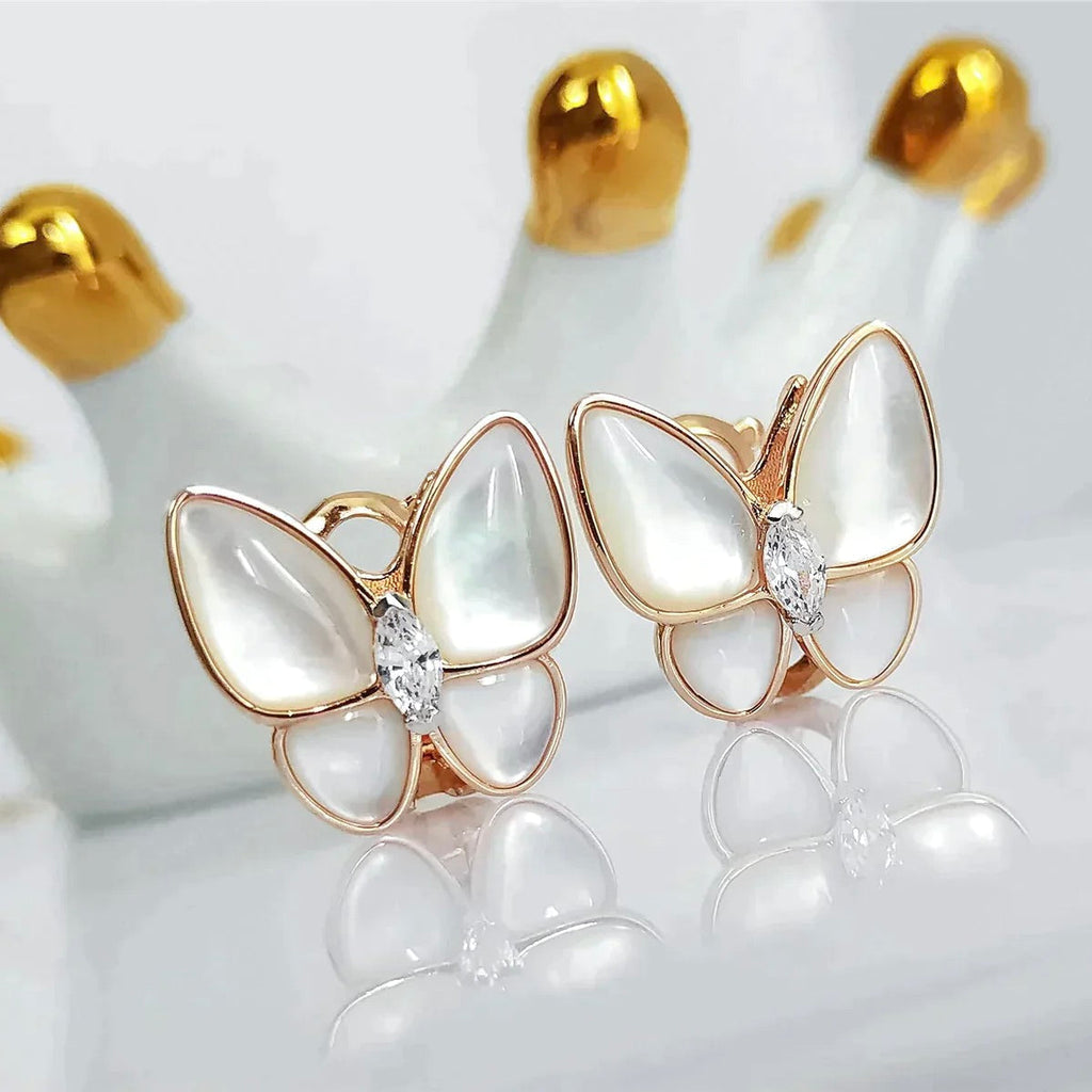 TimiBUTTERFLY MOP DIAMOND EARRINGS