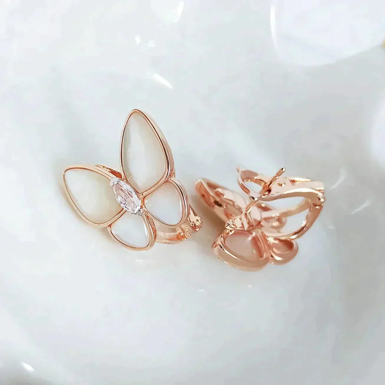 TimiBUTTERFLY MOP DIAMOND EARRINGS