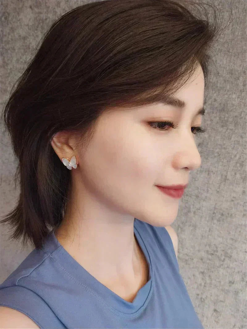 TimiBUTTERFLY MOP DIAMOND EARRINGS