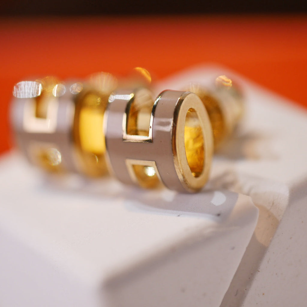 TimiMINI POP H GOLD EARRINGS GREY