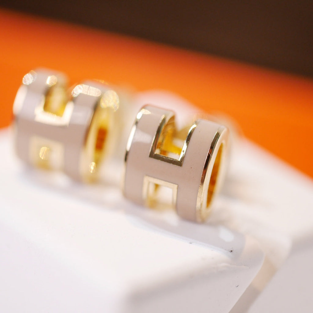 TimiMINI POP H GOLD EARRINGS GREY