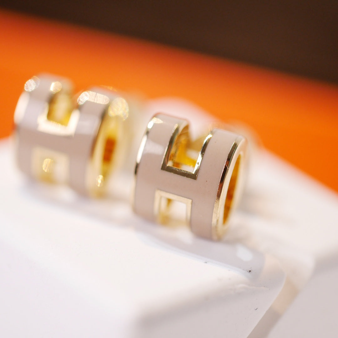 TimiMINI POP H GOLD EARRINGS GREY