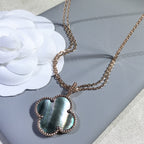 TimiCLOVER 25MM GOLD DARK MOP BIG CLOVER NECKLACE