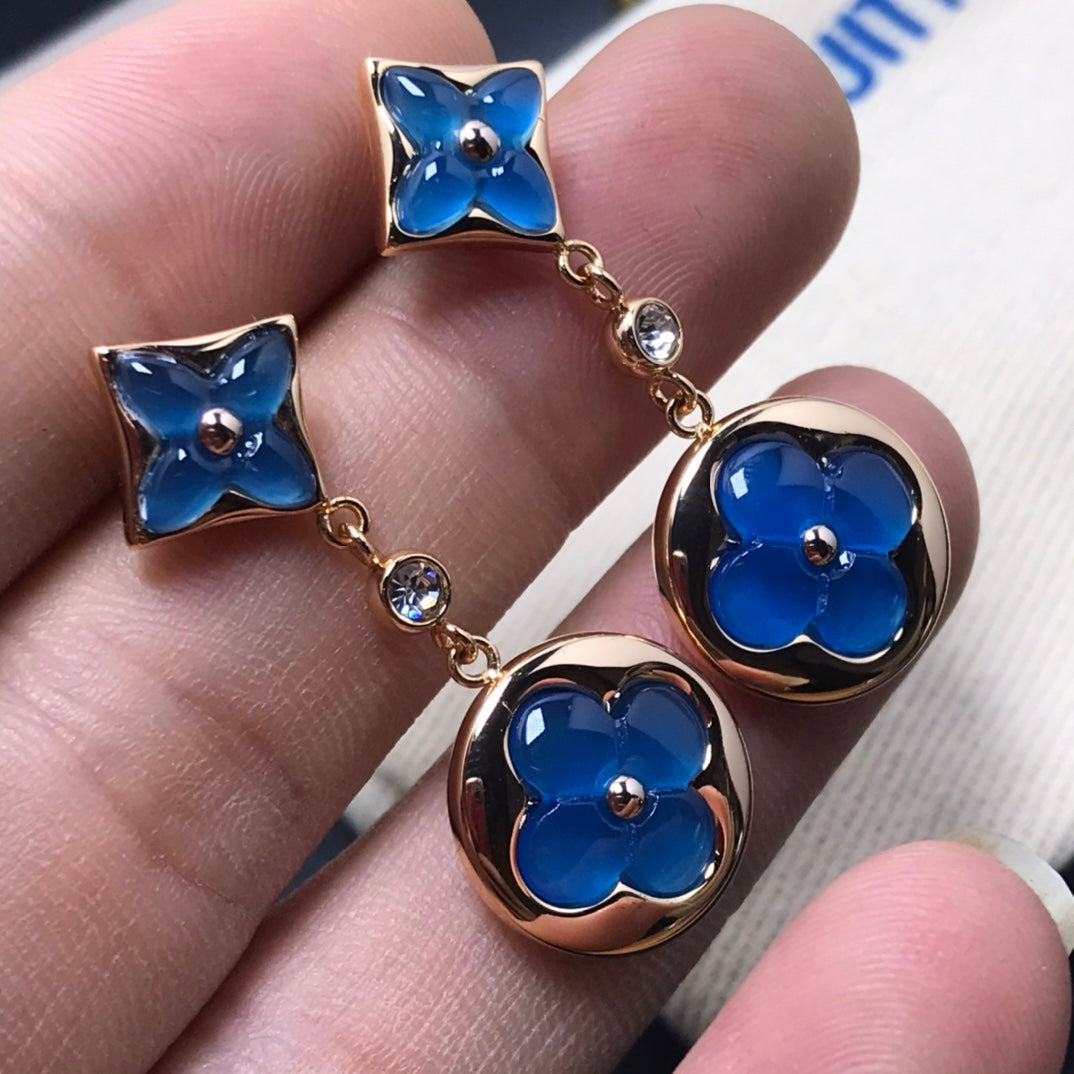 TimiSTAR AND SUN AGATE DIAMOND EARRINGS