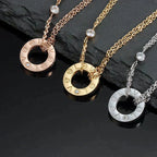 TimiLOVE NECKLACE 16MM 2 DIAMONDS