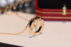 TimiLOVE NECKLACE 16MM 6 DIAMONDS PINK GOLD