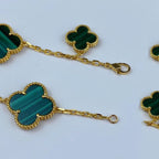 ¡®Timi¡¯MAGIC CLOVER MALACHITE GOLD BRACELET 5 MOTIFS