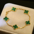 [Timi]New  CLOVER 5 MOTIF MALACHITE BRACELET COLLECTION