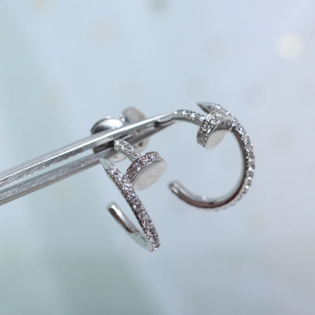 TimiJUSTE EARRINGS 12.75MM SILVER DIAMOND
