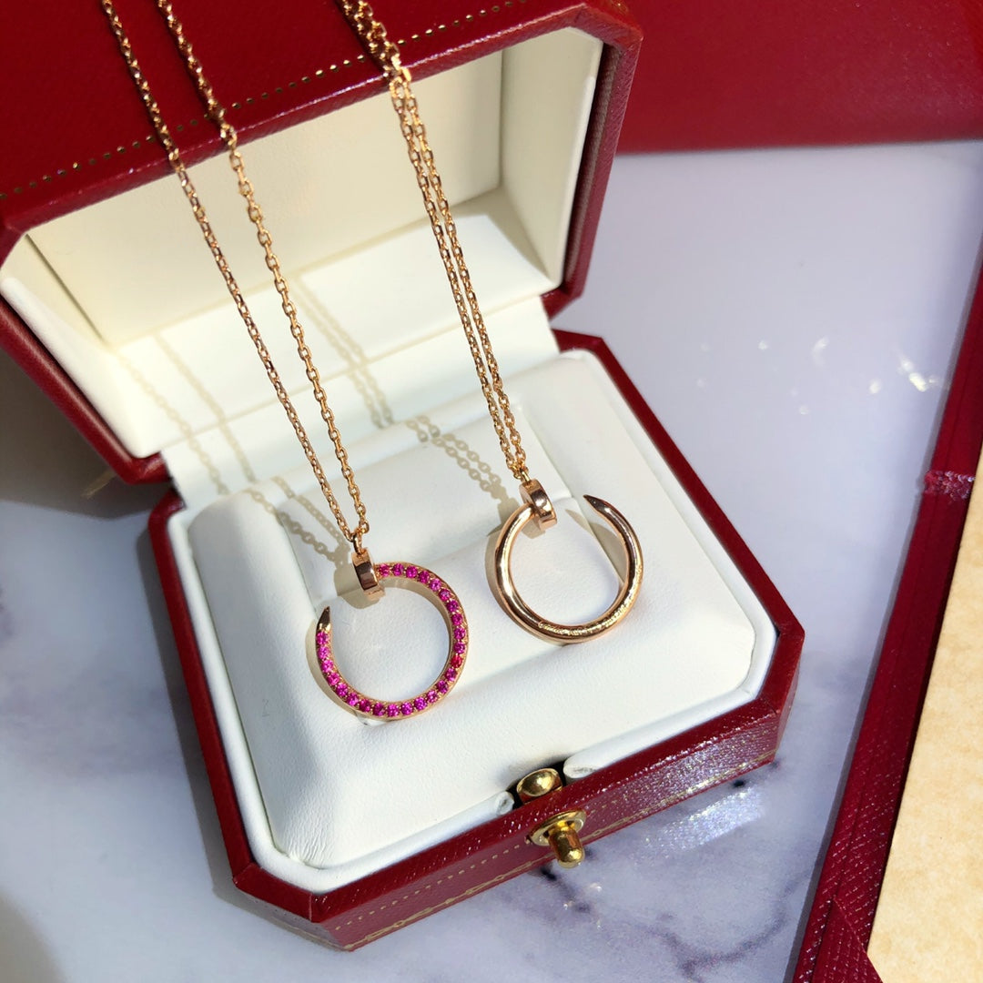 TimiJUSTE NECKLACE GOLD RED DIAMONDS