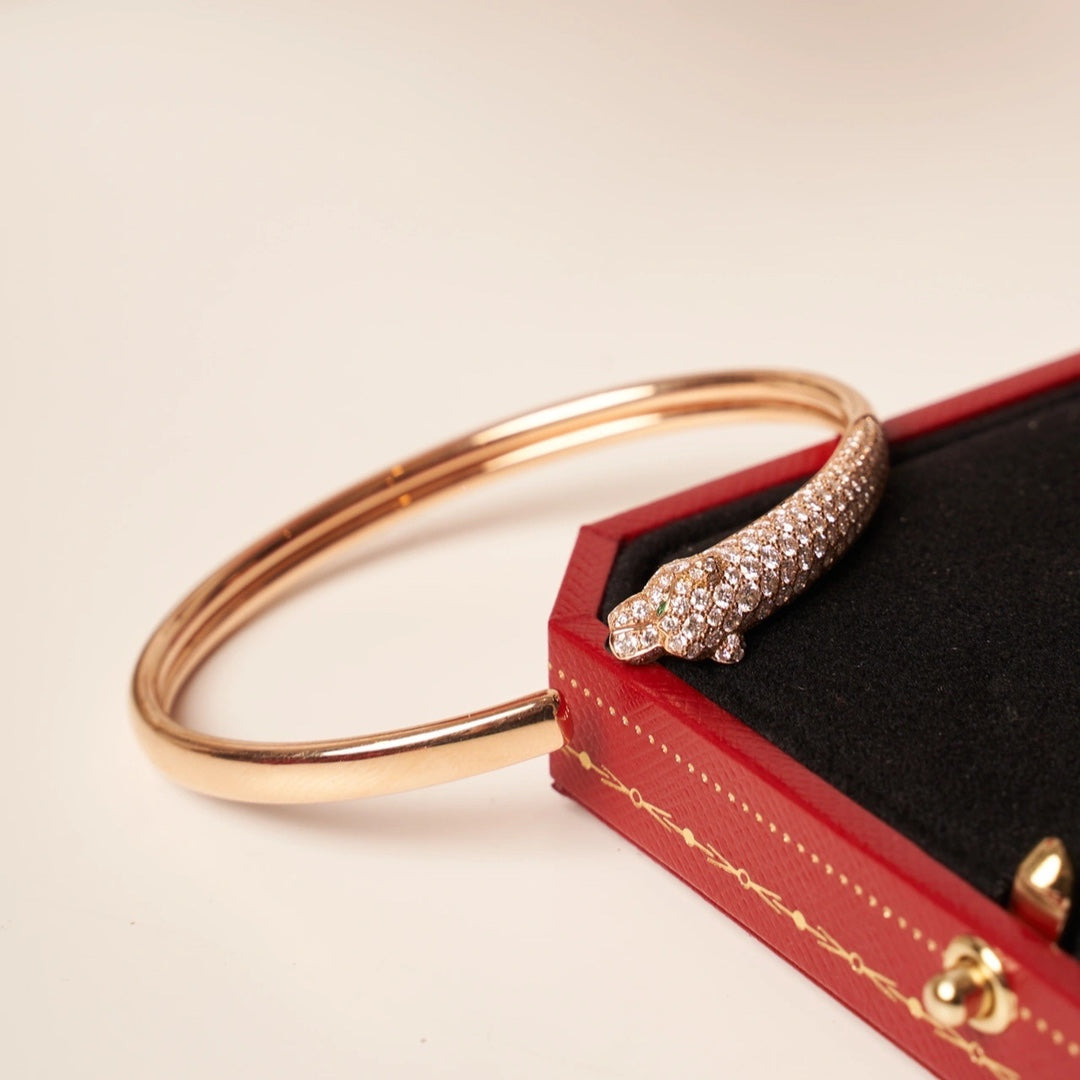 TimiPANTHERE ROSE GOLD DIAMOND OPEN BRACELET