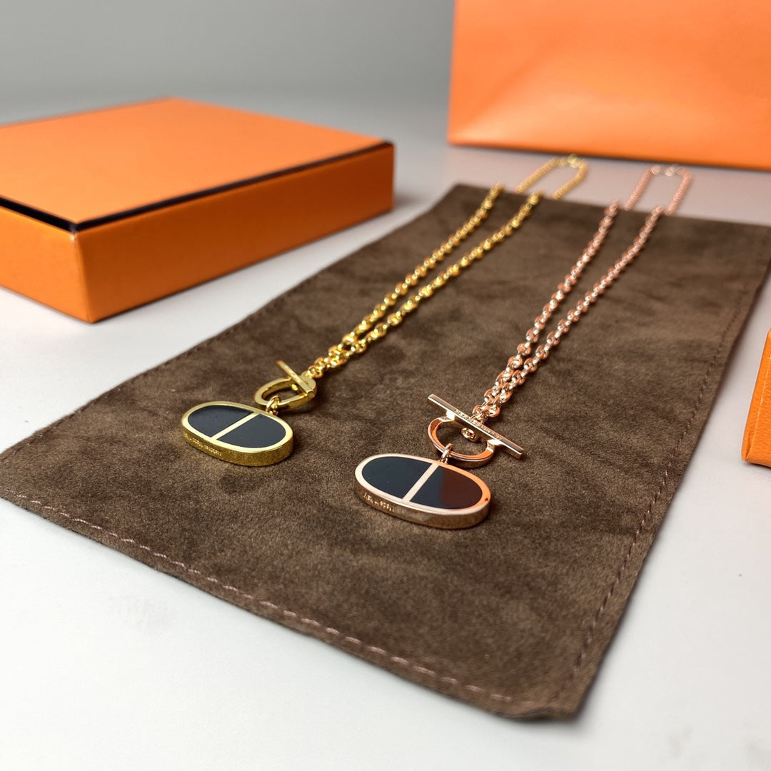 TimiCHAINE VERSO BLACK CERAMIC NECKLACE