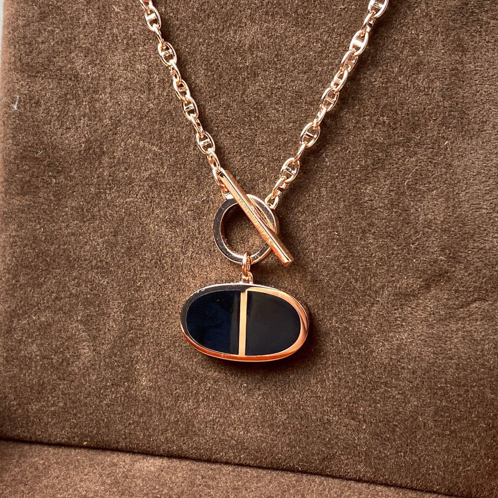TimiCHAINE VERSO BLACK CERAMIC NECKLACE
