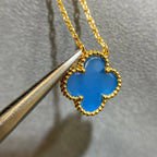 TimiCLOVER 15MM BLUE AGATE NECKLACE