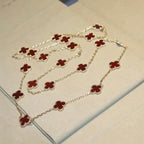 TimiCLOVER 20 MOTIFS CARNELIAN NECKLACE