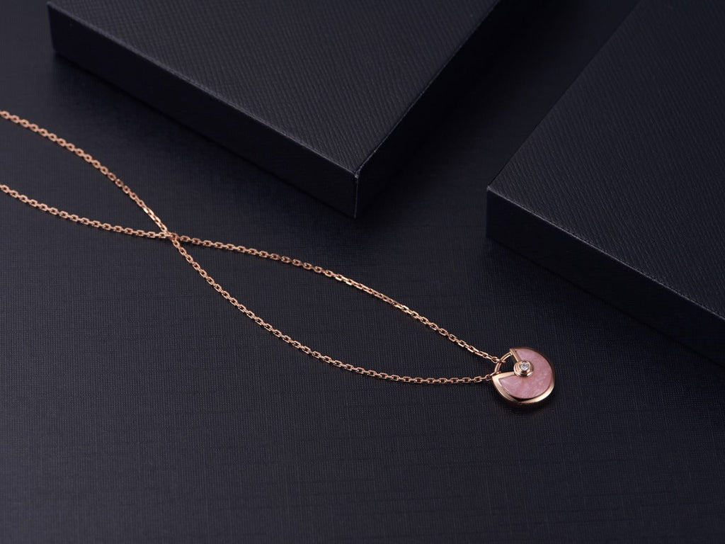 TimiAMULETTE ROSE GOLD PINK MOP NECKLACE