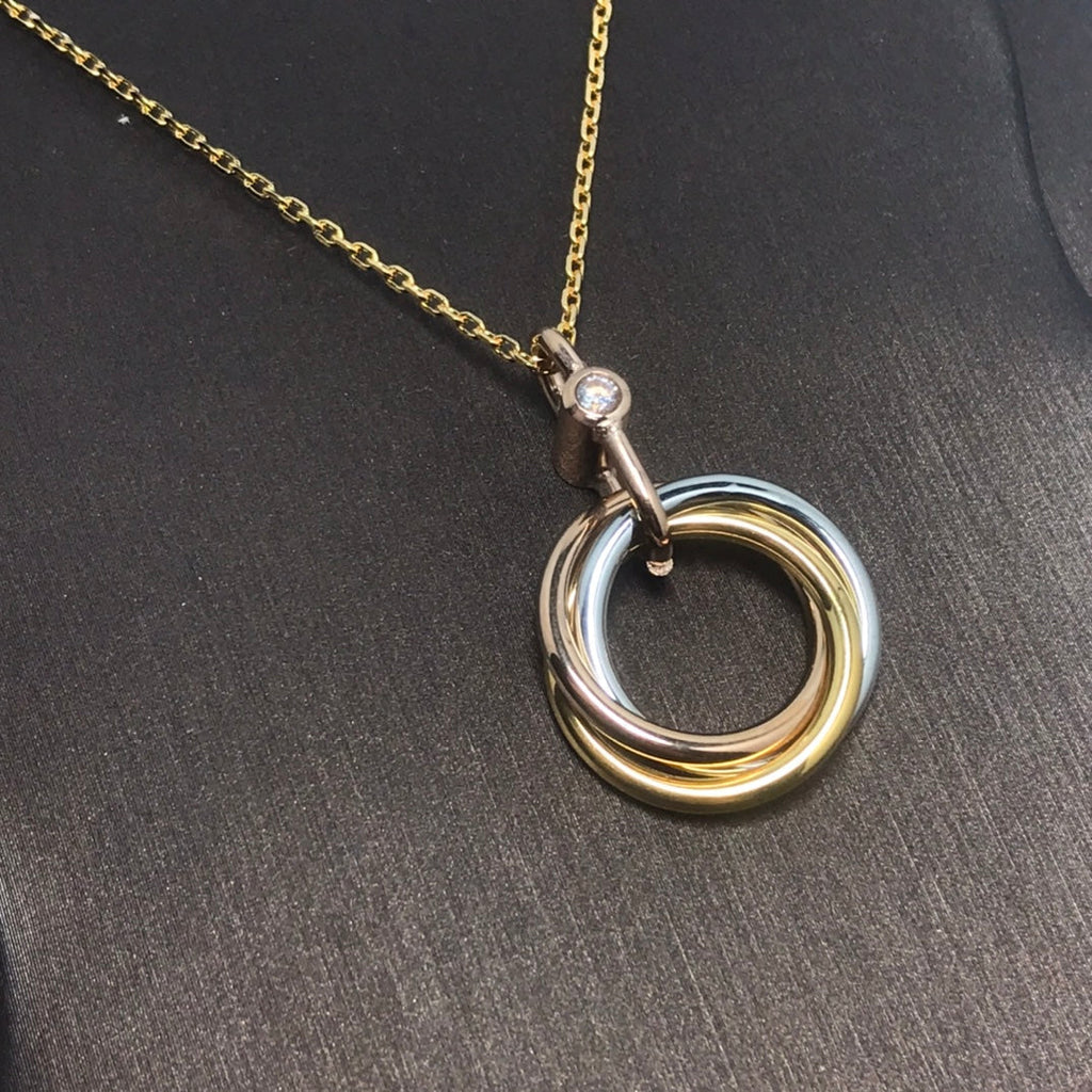 TimiTRINITY SILVER GOLD PINK GOLD NECKLACE