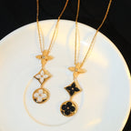TimiSTAR AND SUN ONYX PINK GOLD NECKLACE