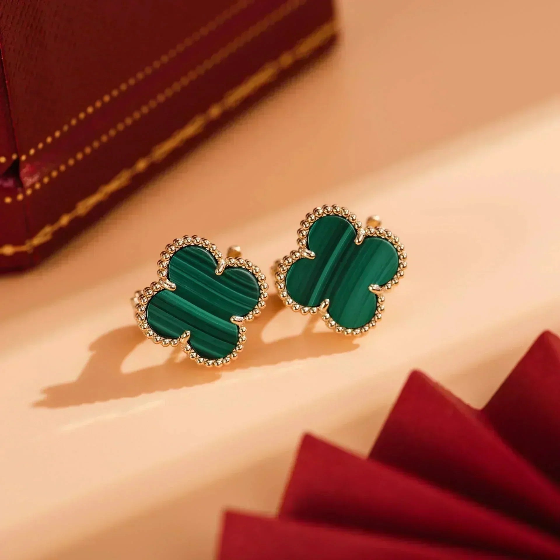 TimiCLOVER MEDIUM 1 MOTIFS MALACHITE  EARRINGS