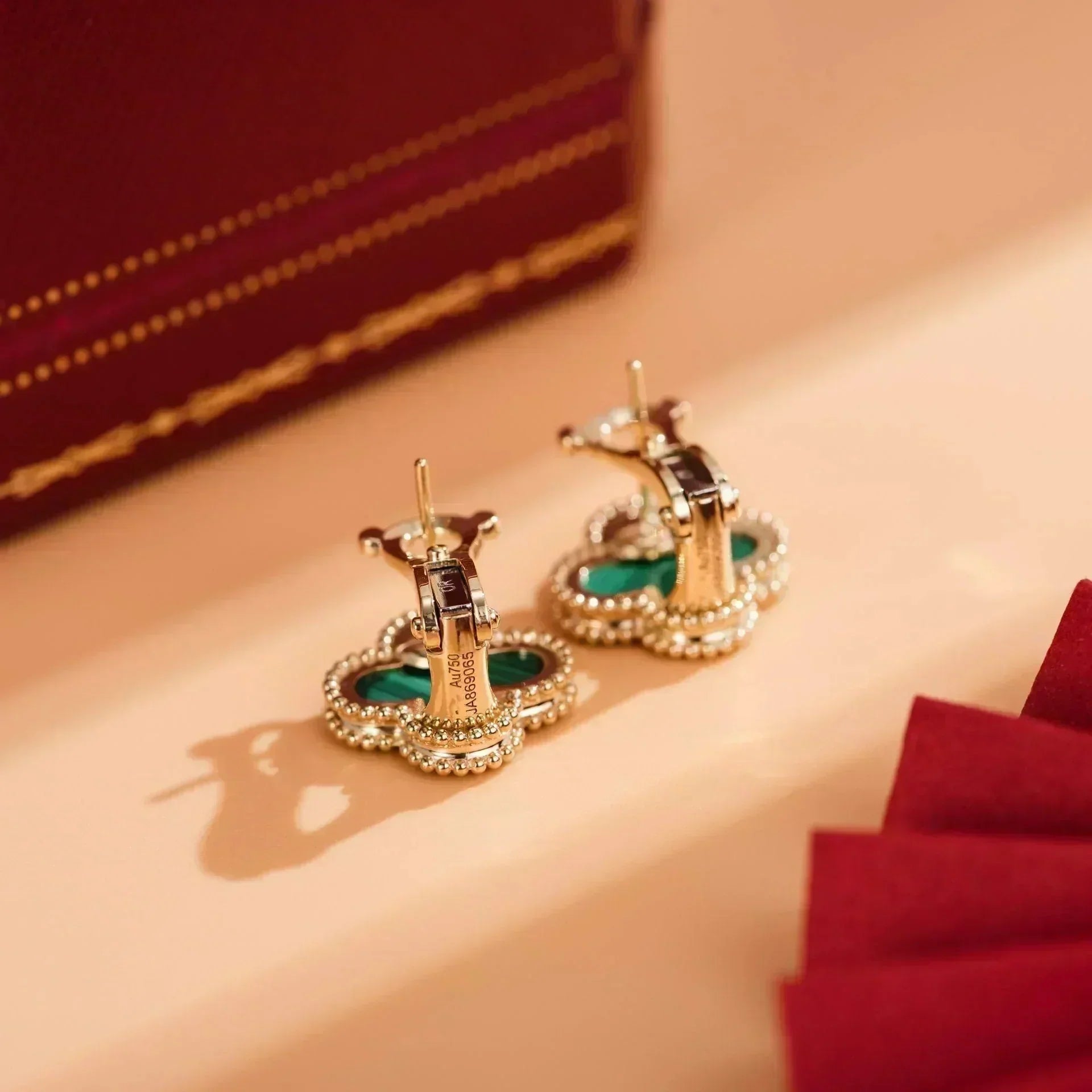 TimiCLOVER MEDIUM 1 MOTIFS MALACHITE  EARRINGS