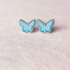 TimiBUTTERFLY TURQUOISE EARRINGS SILVER
